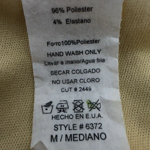 Vintage Y2K Womens Dress M Mustard Yellow Sparkle Fitted Bodycon Retro 90s USA - Picture 14 of 14